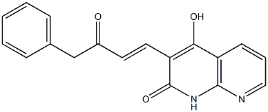 1,8-Naphthyridin-2(1H)-one,4-hydroxy-3-(3-oxo-4-phenyl-1-butenyl)-(9CI) 化学構造式
