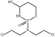 2-[ビス(2-クロロエチル)アミノ]-4-ヒドロキシ-1,3,2-オキサザホスフィナン-2-イウム-2-オラート 化学構造式