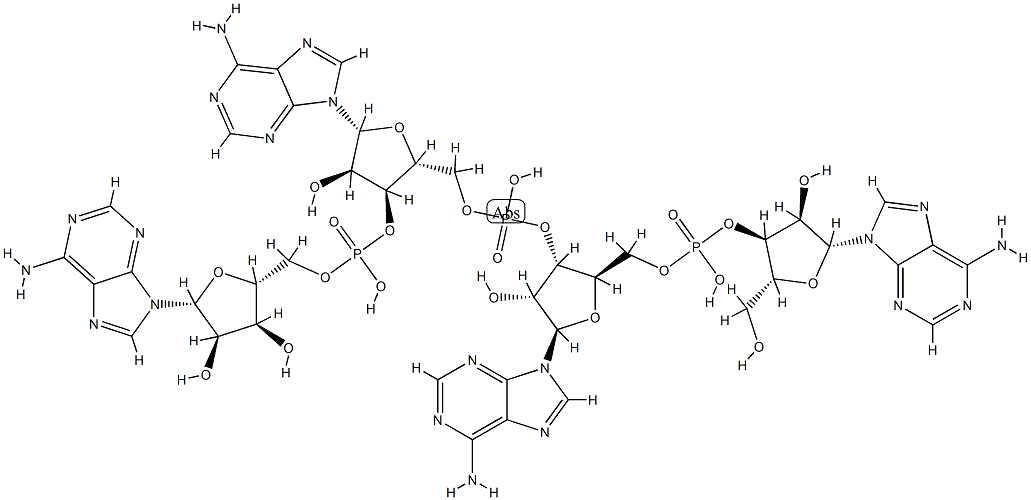 adenylyl-(3'-5')-adenylyl-(3'-5')-adenylyl-(3'-5')-adenosine 化学構造式