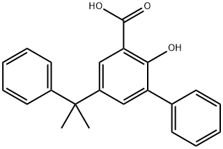 5-(α,α-ジメチルベンジル)-3-フェニルサリチル酸 化学構造式