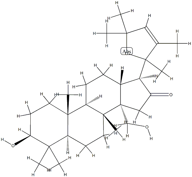 (20ξ)-20,24-Epoxy-3β,30-dihydroxy-22,24-dimethyl-26,27-dinor-5α-dammar-22-en-16-one Struktur