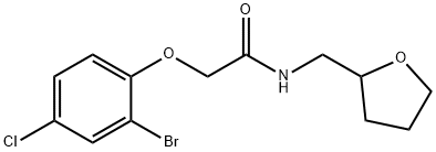 2-(2-bromo-4-chlorophenoxy)-N-(tetrahydro-2-furanylmethyl)acetamide,420816-43-9,结构式