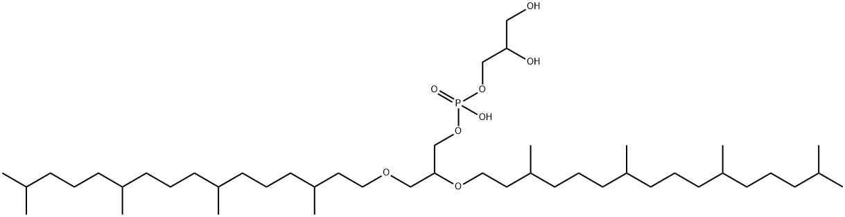 2,3-diphytanyl-sn-glycero-1-phospho-3'-sn-glycerol,42274-15-7,结构式