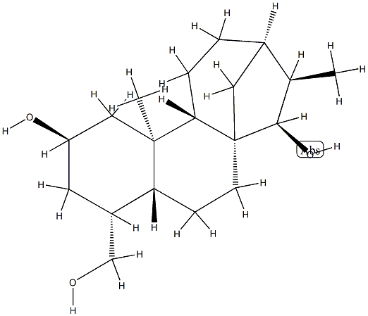 (4α)-19-Norkaurane-2β,15β,18-triol 结构式