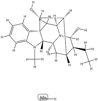 (17R)-アジュマラン-17,21α-ジオール/塩酸 化学構造式