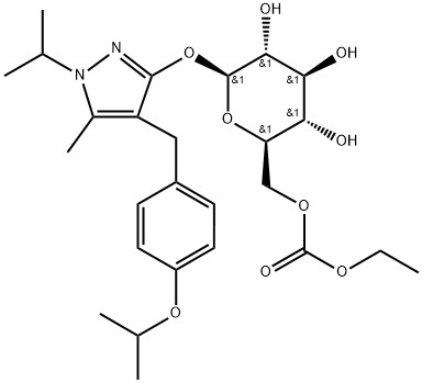 レモグリフロジンエタボン酸エステル 化学構造式