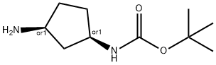 Carbamic acid, [(1R,3S)-3-aminocyclopentyl]-, 1,1-dimethylethyl ester, rel-, 454709-98-9, 结构式