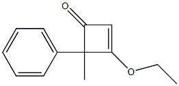 2-Cyclobuten-1-one,3-ethoxy-4-methyl-4-phenyl-(9CI) 化学構造式