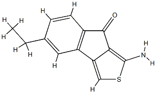 8H-Indeno[1,2-c]thiophen-8-one,1-amino-5-ethyl-(9CI) Structure