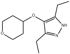 1H-Pyrazole,3,5-diethyl-4-[(tetrahydro-2H-pyran-4-yl)oxy]-(9CI),476692-22-5,结构式