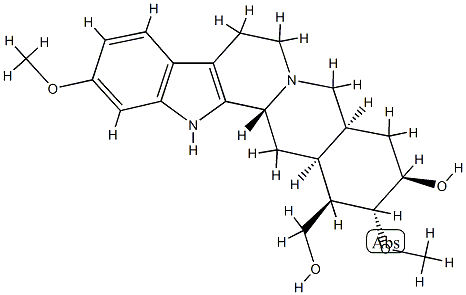 (3β,20α)-18β-ヒドロキシ-11,17α-ジメトキシヨヒンバン-16β-メタノール 化学構造式