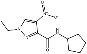 1H-Pyrazole-3-carboxamide,N-cyclopentyl-1-ethyl-4-nitro-(9CI) Structure