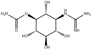 1-[(アミノイミノメチル)アミノ]-5-O-カルバモイル-1-デオキシ-D-scyllo-イノシトール 化学構造式