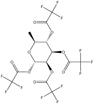 6-デオキシ-α-L-マンノピラノーステトラキス(トリフルオロアセタート) 化学構造式
