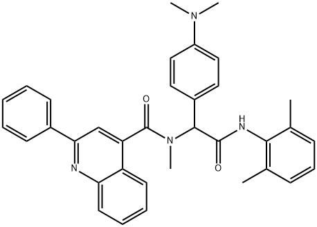 4-Quinolinecarboxamide,N-[1-[4-(dimethylamino)phenyl]-2-[(2,6-dimethylphenyl)amino]-2-oxoethyl]-N-methyl-2-phenyl-(9CI) 结构式