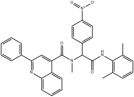 4-Quinolinecarboxamide,N-[2-[(2,6-dimethylphenyl)amino]-1-(4-nitrophenyl)-2-oxoethyl]-N-methyl-2-phenyl-(9CI) 结构式