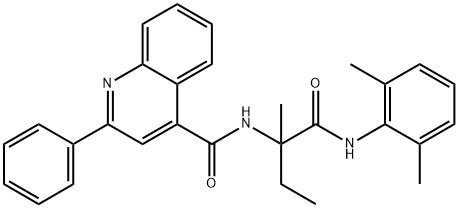 4-Quinolinecarboxamide,N-[1-[[(2,6-dimethylphenyl)amino]carbonyl]-1-methylpropyl]-2-phenyl-(9CI),497922-41-5,结构式