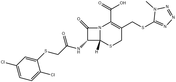 (6R)-7β-[[[(2,5-Dichlorophenyl)thio]acetyl]amino]-3-[[(1-methyl-1H-tetrazol-5-yl)thio]methyl]cepham-3-ene-4-carboxylic acid Structure