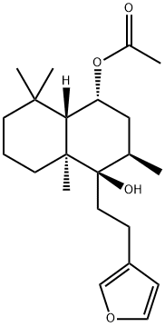 1-[2-(3-Furyl)ethyl]decahydro-2α,5,5,8aβ-tetramethylnaphthalene-1α,4β-diol 4-acetate|1-[2-(3-Furyl)ethyl]decahydro-2α,5,5,8aβ-tetramethylnaphthalene-1α,4β-diol 4-acetate