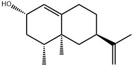 (2S)-2,3,4,4a,5,6,7,8-オクタヒドロ-4β,4aβ-ジメチル-6α-(1-メチルエテニル)ナフタレン-2β-オール 化学構造式