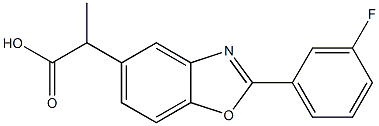 2-(3-Fluorophenyl)-α-methyl-5-benzoxazoleacetic acid 结构式
