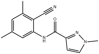 1H-Pyrazole-3-carboxamide,N-(2-cyano-3,5-dimethylphenyl)-1-methyl-(9CI) 化学構造式