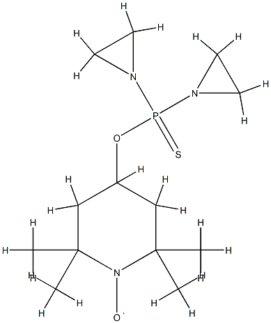 1-oxyl-2,2,6,6-tetramethyl-4-piperidyl-N,N,N',N'-bis(ethylene)phosphorodiamidothioate 化学構造式
