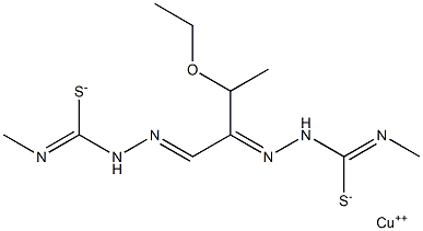 (3-ethoxy-2-oxobutraldehyde bis(N(4),N(4)-dimethylthiosemicarbazonato))copper(II) Structure