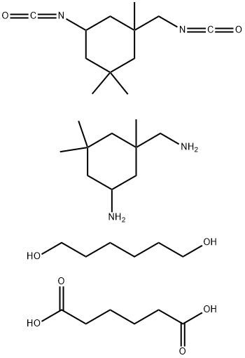 Hexanedioic acid, polymer with 5-amino-1,3,3-trimethylcyclohexanemethanamine, 1,6-hexanediol and 5-isocyanato-1-(isocyanatomethyl) -1,3,3-trimethylcyclohexane Structure