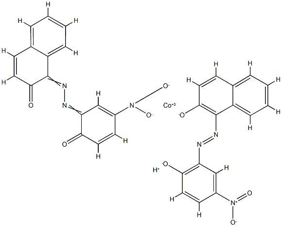 hydrogen bis[1-[(2-hydroxy-5-nitrophenyl)azo]naphthalen-2-olato(2-)]cobaltate(1-) 化学構造式