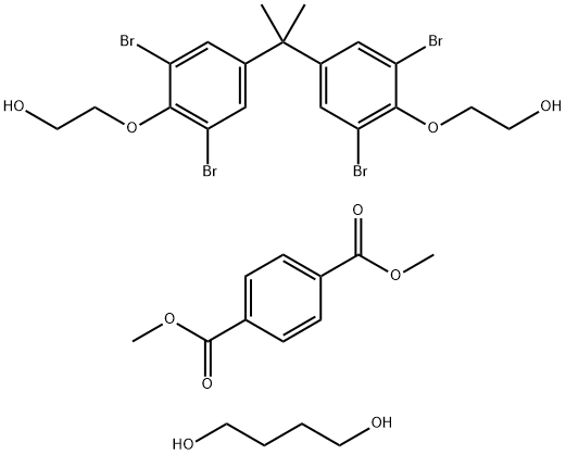 1,4-Benzenedicarboxylic acid, dimethyl ester, polymer with 1,4-butanediol and 2,2'-[(1-methylethylidene) bis[(2,6-dibromo-4,1-phenylene)oxy]]bis[ethanol],52408-60-3,结构式
