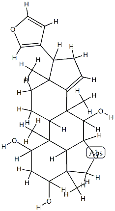 (13S,17R)-21,23-エポキシ-4,5α,5',6β-テトラヒドロ-4β,8-ジメチル-24-ノルコラ-5-エノ[6,5,4-bc]フラン-14,20,22-トリエン-1α,3α,7α-トリオール 化学構造式