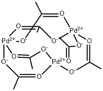 hexakis[mu-(acetato-O:O')]tripalladium  Structure