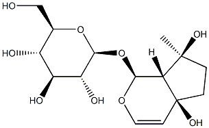 [(1S)-1,4a,5,6,7,7aα-Hexahydro-4aα,7α-dihydroxy-7-methylcyclopenta[c]pyran-1α-yl]β-D-glucopyranoside Structure