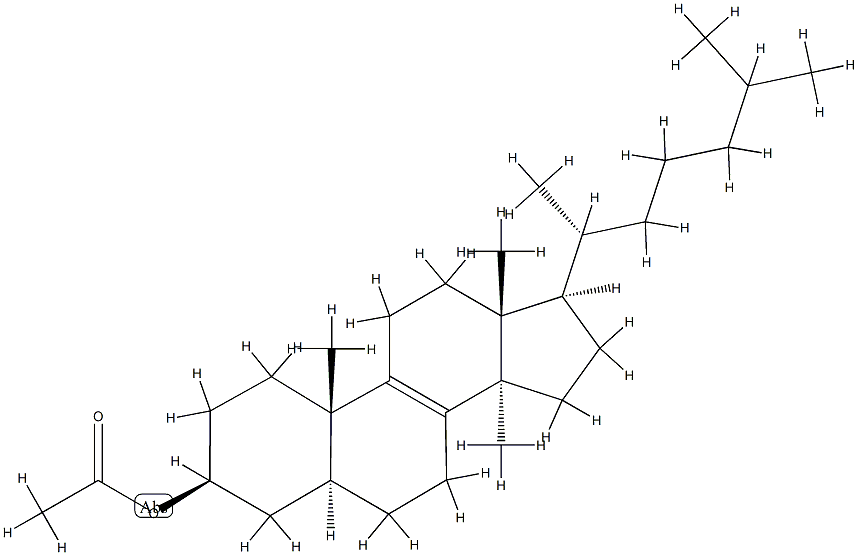 14-メチル-5α-コレスタ-8-エン-3β-オールアセタート 化学構造式