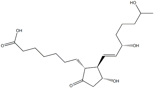 (13E,15S)-11α,15,19-トリヒドロキシ-9-オキソプロスタ-13-エン-1-酸 化学構造式