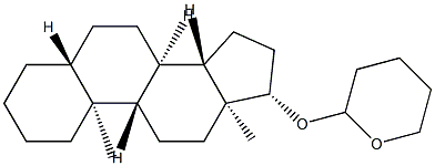 2-[(5α-アンドロスタン-17β-イル)オキシ]テトラヒドロ-2H-ピラン 化学構造式