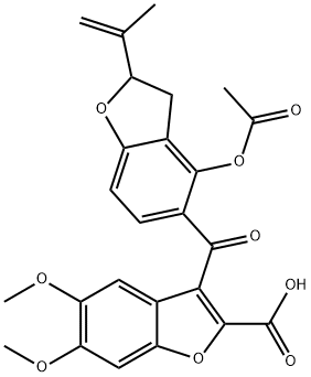 2-Benzofurancarboxylic acid, 3-4-(acetyloxy)-2,3-dihydro-2-(1-methylethenyl)-5-benzofuranylcarbonyl-5,6-dimethoxy-|