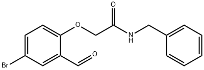 N-benzyl-2-(4-bromo-2-formylphenoxy)acetamide Struktur