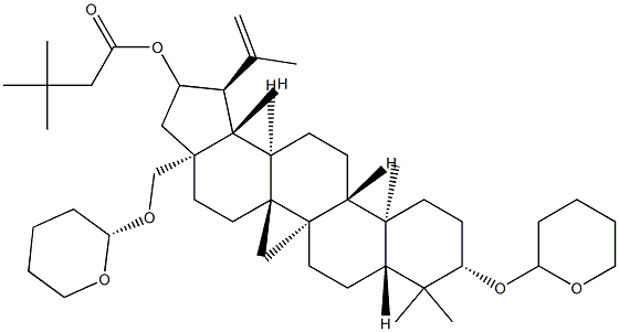 3β,28-Bis[(tetrahydro-2H-pyran-2-yl)oxy]lup-20(29)-en-21β-ol 3,3-dimethylbutanoate Structure