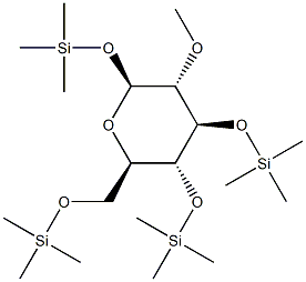 2-O-メチル-1-O,3-O,4-O,6-O-テトラキス(トリメチルシリル)-β-D-グルコピラノース 化学構造式