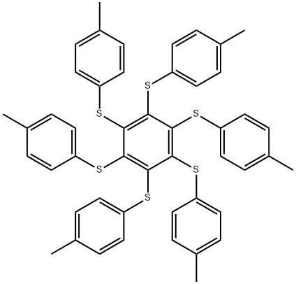 六[(4-甲基苯基)硫代]苯 结构式