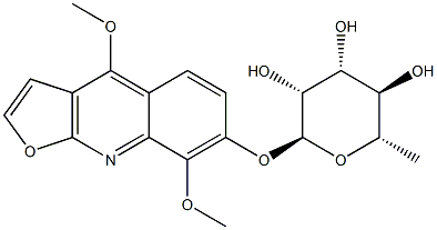 [4,8-Dimethoxyfuro[2,3-b]quinolin-7-yl]6-deoxy-α-L-mannopyranoside Struktur