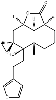 (8R)-19-オキソ-6β,19:8,17:15,16-トリエポキシラブダ-13(16),14-ジエン-9-オール 化学構造式