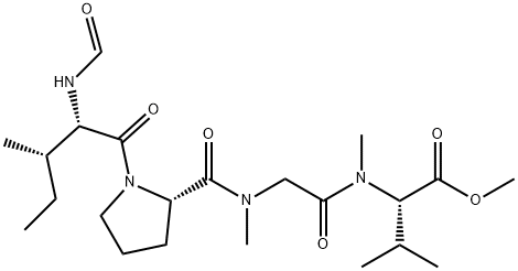 N-ホルミル-L-Ile-L-Pro-N-メチル-Gly-N-メチル-L-Val-OMe 化学構造式