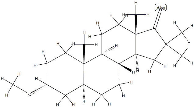 3α-Methoxy-16,16-dimethyl-5α-androstan-17-one Struktur