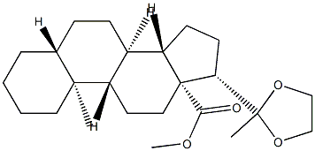 20,20-[1,2-エタンジイルビス(オキシ)]-5α-プレグナン-18-酸メチル 化学構造式