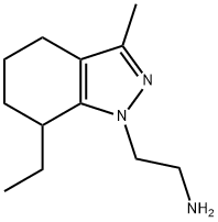 1H-Indazole-1-ethanamine,7-ethyl-4,5,6,7-tetrahydro-3-methyl-(9CI) 化学構造式