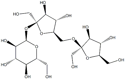 O-beta-D-fructofuranosyl-(2->6)-beta-D-fructofuranosyl-alpha-D-glucopyranoside  Struktur