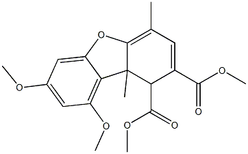 1,9b-Dihydro-7,9-dimethoxy-4,9b-dimethyl-1,2-dibenzofurandicarboxylic acid dimethyl ester Structure